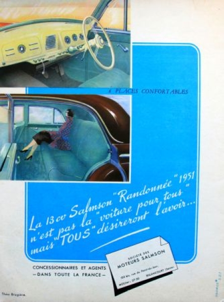 Salmson Modelprogram 1951 Carbrochure (9446)